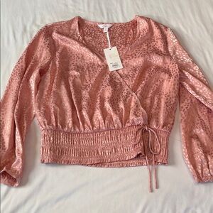 Candie's Blush Animal Print Wrap Blouse